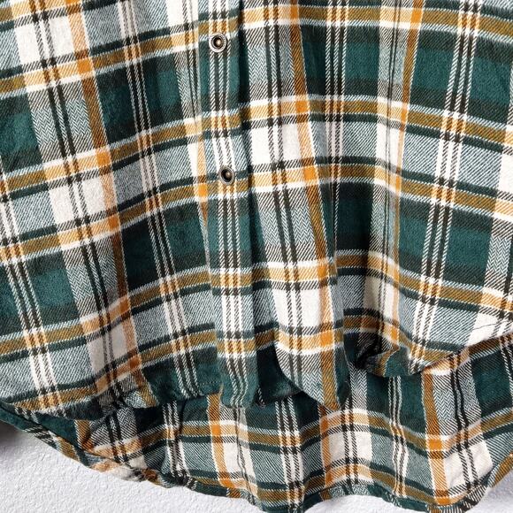 prAna Organic Cotton Flannel Shirt Grunge Revival Plaid Button Front Size XL - Picture 6 of 11